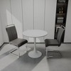 NicBex Round Dining Table for 2 Modern Kitchen Table Chairs Set with Pedestal Base and 2 PU Chairs for Dining Rooms - 3 of 4