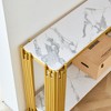 PAGED 48.8" Faux Marble Console Table with Metal Frame, Modern Narrow Entryway Table with 2-Tier Storage, Entryway Sofa Side Table - 3 of 4