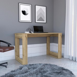 INFURNIC Desks Modern Writing Computer Desk with Spacious Surface Easy Assembly and Ample Legroom, Brown, 23.6"*47.2"*28.7" - 1 of 4