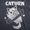 Mens Caturn T Shirt Funny Cute Saturn Kitten Planet Rings Outerspace Tee For Guys - Crazy Dog Men's T Shirt - 2 of 4