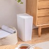 LunaLulinlk 10 L Small Bathroom Plastic Trash Can with Pop Up Lid, White - 3 of 4