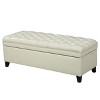 TiramisuBest Storage Ottoman Bench - Purple Fabric Entryway Bench, 50.0"L x 20.5"W x 18.25"H - 3 of 4