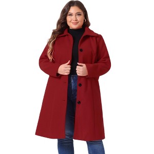 Agnes Orinda Women's Plus Size Winter Single Breasted Outfits Utility Belted Fashion Overcoats - 1 of 4