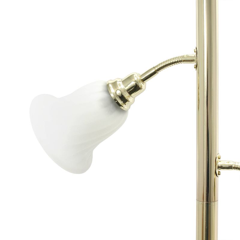 3-Light Floor Lamp with Scalloped Glass Shade - Elegant Designs, 4 of 10