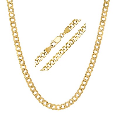Mens 14k Gold THICK 4.5mm Miami Cuban Curb Chain Necklace