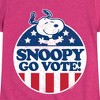 Girls' - Peanuts - Snoopy Go Vote Fitted Short Sleeve Graphic T-Shirt - 2 of 4