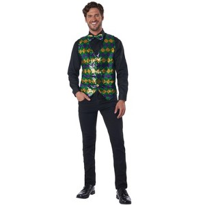 California Costumes Men's Sequin Carnival Vest Set Adult Costume Kit - 1 of 2