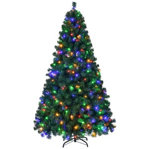 6ft Pre-Lit Artificial Christmas Tree with 350 Multi-Color LED Lights and 1000 Branch Tips - 1 of 4