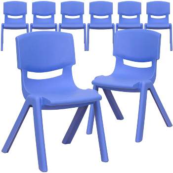 Flash Furniture 8 Pack Plastic Stackable School Chair with 12" Seat Height