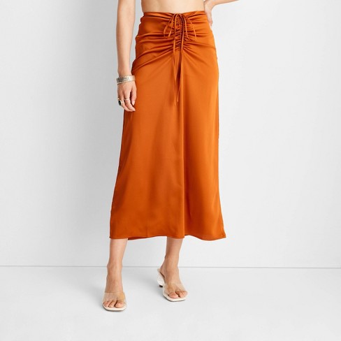 Women's Tie-front Flowy Midi Skirt - Future Collective™ With Alani