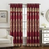 RT Designers Collection Dayton Emb Attached Valance Backing Blackout Window Curtains 50" x 84" Burgundy/Gold - 2 of 4