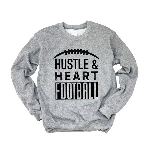 Simply Sage Market Women's Graphic Sweatshirt Hustle and Heart Football - 1 of 4