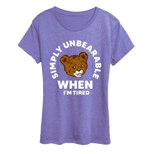 Women's - Instant Message - Tired Simply Unbearable Short Sleeve Graphic T-Shirt - 1 of 4