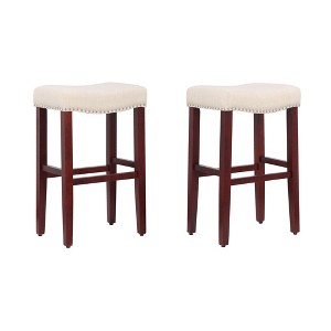 WestinTrends 29" Upholstered Saddle Seat Counter Stool - 1 of 4