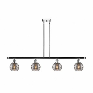 Rochester - 4 Light Stem Hung Island In Industrial Style-8.38 Inches Tall and 48 Inches Wide - 1 of 1