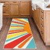 Colorful Machine Washable Area Rug, Non-Slip Indoor Carpet for Living Room, Bedroom, Modern Minimalist Front Door Mat with Sun Accent Design. - 2 of 4