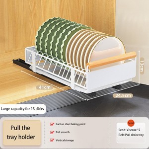 Carbon Steel Pull-Out Cabinet Under-Sink Rack Multi-Function Kitchen Rack Under The Sink Seasoning Dish Rack Home - 1 of 4