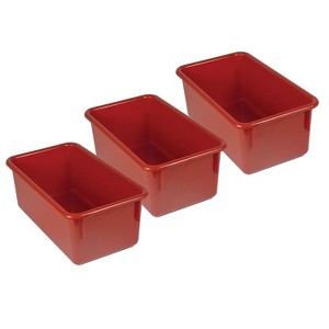 Romanoff Products Romanoff Stowaway Plastic Tray (No Lid) Red Pack of 3 (ROM12102-3) - 1 of 2