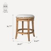 Maven Lane Alexander Backless Counter Stool in Weathered Oak Finish with Sand Color Fabric Upholstery 27" - 4 of 4
