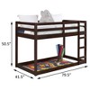 Infurnic Beds, Bunk Bed Twin Over Twin with Ladder and High Guardrail, Space Saving Bunk Bed for Kids Boys Girls, Black, 79.5"*41.5"*50.5" - 4 of 4