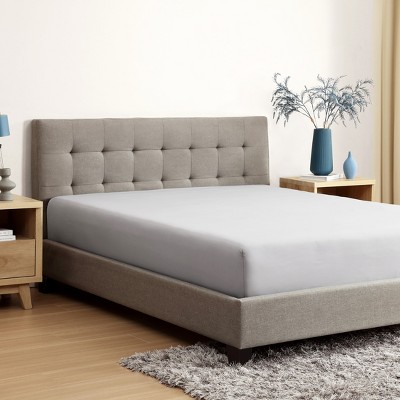 Gray Cotton Percale Full Fitted Sheet