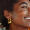 Ross-Simons Italian 14kt Yellow Gold Textured and Polished Lace Hoop Earrings - 2 of 4