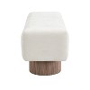 Sapphtopaz Upholstered Bench Ottoman with Wood Legs, PU Vanity Stool, Rectangle End of Bed, Entryway Bench for Living Room, Entryway - 4 of 4
