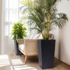 Tall Planters (Set of 2) - white Self-Watering Indoor/Outdoor Pots with Drainage Holes, Water Monitor & Wheels for Patio/Living Room - 2 of 4