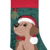 C&F Home 8.5" x 20" Mistletoe Cute Puppy Dog w/ Santa Claus Hat Hanging Large Christmas Stocking - 2 of 2