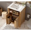 24" Bathroom Vanity with Solid Wood Frame, Flip Drawer, 2 Soft-Close Doors with Door Storage, Adjustable Shelf, and Modern Sink Cabinet - 2 of 4