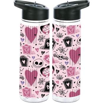 Disney The Nightmare Before Christmas Jack and Sally Now and Forever 17 oz.  Stainless Steel Water Bottle with Lid - Castle Noel