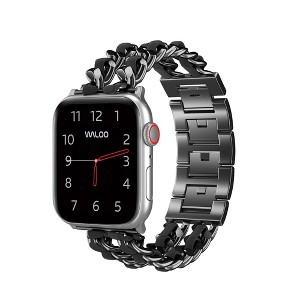 Waloo Leather Looped Metal Band For Apple Watch - 1 of 2