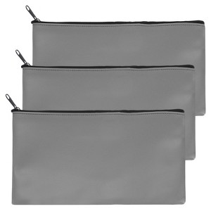 Unique Bargains Oxford Fabric Zippered Water Resistant Tear Resistant Bank Deposit Bag 3 Pcs - 1 of 4