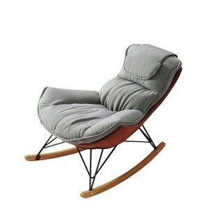 NicBex Milk Velvet Fabric Glider Rocking Chair,Upholstered Armless Nursery Rocking Chairs,Modern Rocking Chair,Nursing Chair for Bedroom - 1 of 4