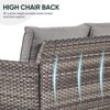 POCASSY 74.4" Outdoor Wicker Couch with Metal Armrest, 3-Seater Couch with Square Armrest Gray Wicker Patio Furniture Sofa for Porch Balcony - 3 of 4