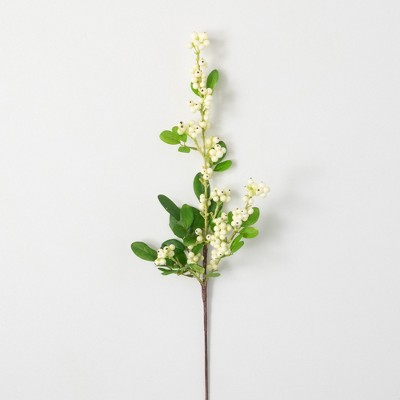 Artificial White Berry Stem White 30.5H 