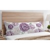 Sweet Jojo Designs Girl Body Pillow Cover Case (Pillow Not Included) 54in.x20in. Peony Floral Garden Lavender Purple and Ivory - 2 of 4