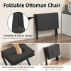 Folding Rectangle Standard Tufted Upholstered Ottoman Stool With Solid Wood Legs - 3 of 4