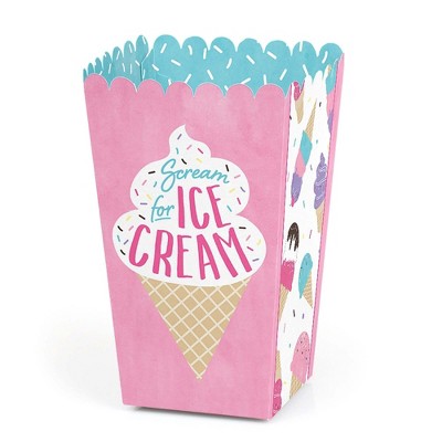 Big Dot of Happiness Scoop Up the Fun - Ice Cream - Sprinkles Party Favor Popcorn Treat Boxes - Set of 12