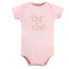 Hudson Baby Infant Girls Cotton Bodysuits 5pk, Gold/Pink Unicorn - 4 of 4