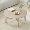 Round Coffee Table with Wood Tabletop & Cross Frame for Living Room - 2 of 4