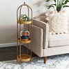 Storied Home Boho Bamboo-Style Metal Plant Stand or Shelf with Removable Rattan Trays - 2 of 4