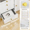 Tangkula 37.5" Tall Dresser Chest of Drawers w/ Flip-up Fluted Glass Door 2 Cabinets - 4 of 4