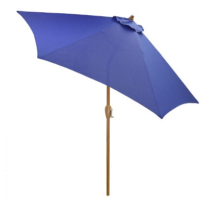 9' Round Umbrella - Cobalt - Wood Pole - Threshold™