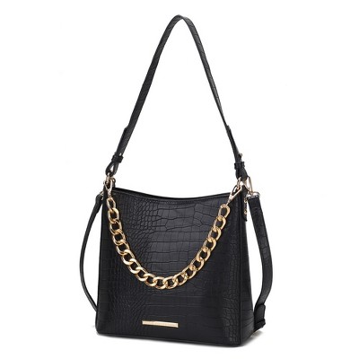 MKF Collection Bizzy Faux Crocodile-Embossed Vegan Leather Women’s Shoulder Bag by Mia K