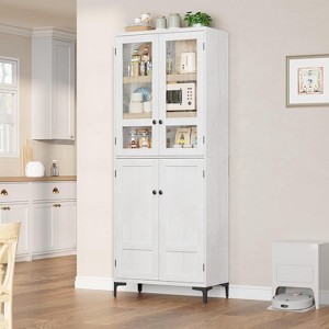 71" Farmhouse Tall Storage Cabinet, Adjustable Shelves & 4 Doors - Bathroom Pantry Organizer for Kitchen, Dining Room and office - 1 of 4