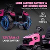 24V 3-in-1 Kids Ride On Tractor with Trailer, Battery Powered Electric Excavator & Bulldozer Toy Car with Remote Control, LED Lights, Music - 3 of 4