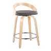 LumiSource Set of 2 24" Grotto Swivel Counter Height Barstools Natural/Gray - 2 of 4