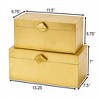 Vintiquewise Set of 2 Decorative Wooden Storage Boxes with Gold Accent for Keys, Jewelry, Makeup, Crafts, Accessories, Home Office & Bedroom Décor - 4 of 4