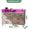 Jojoka 8 Drawer Dresser with LED Lights & Charging Station, Modern Wood Storage Cabinet with Open Shelf for Bedroom, Living Room, or Entryway - 2 of 4